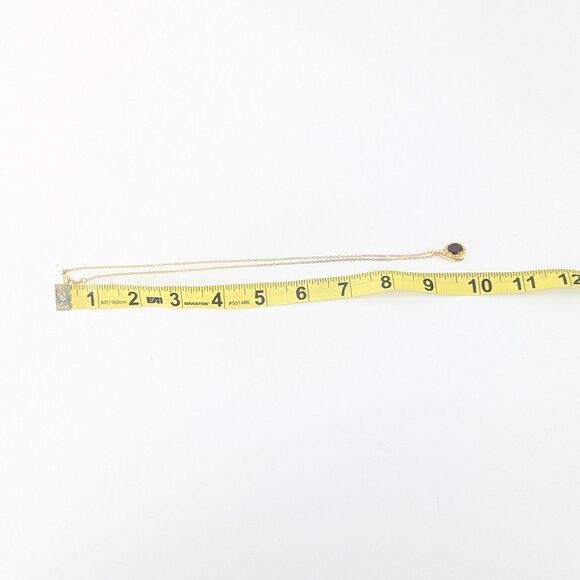 GE LIND Signed Vintage Garnet Rhinestone Glass Necklace Gold Electroplated - Picture 5 of 5